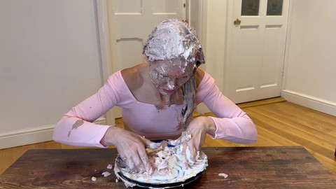 Wam hair fetish, cake splosh